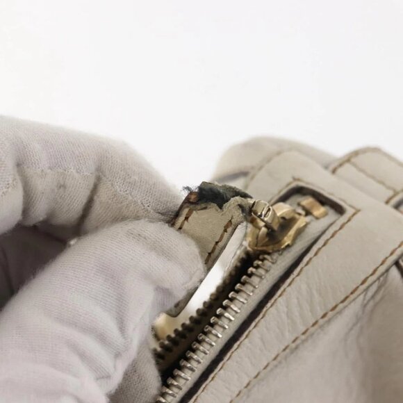 GUCCI Mini Abbey Boston Bag Leather White Gold - Picture 11 of 15